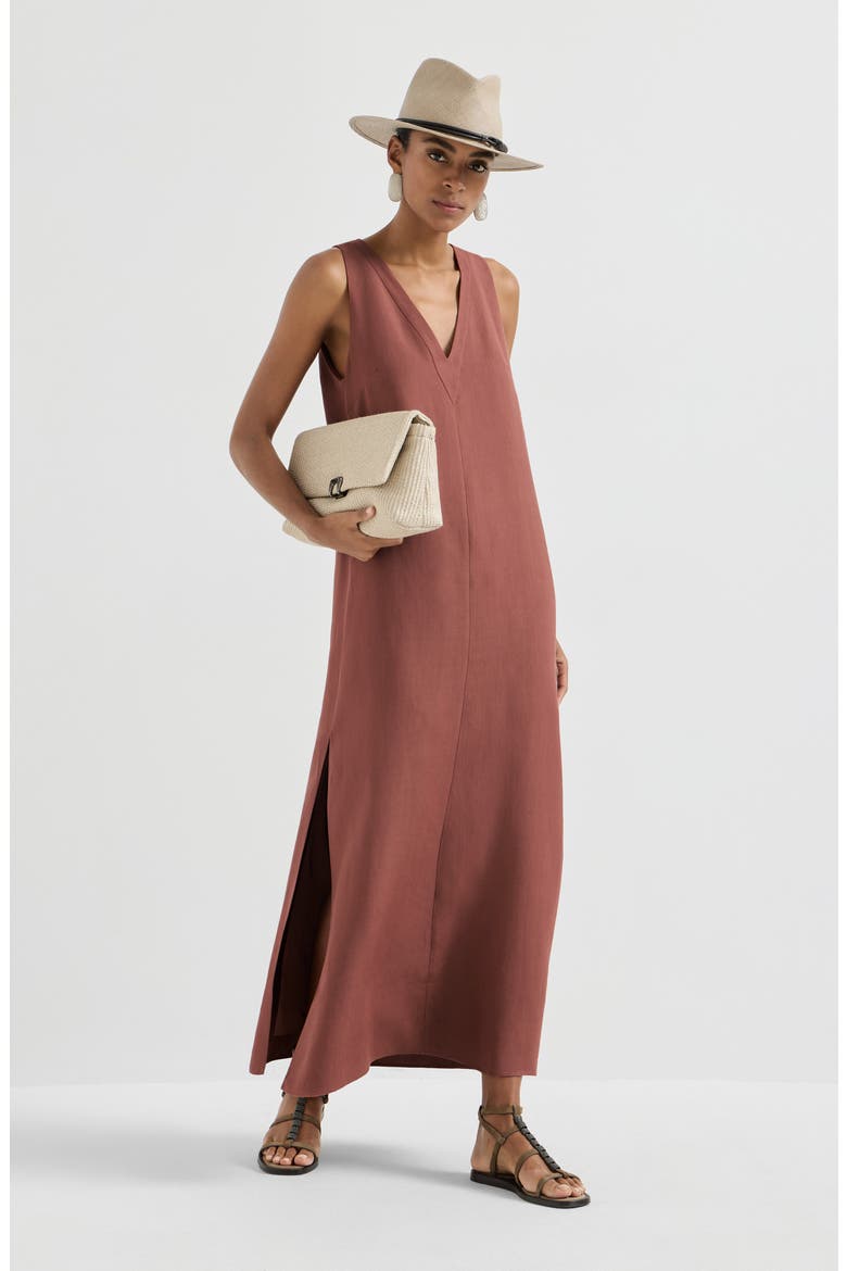 Fluid twill dress, Alternate, color, Red