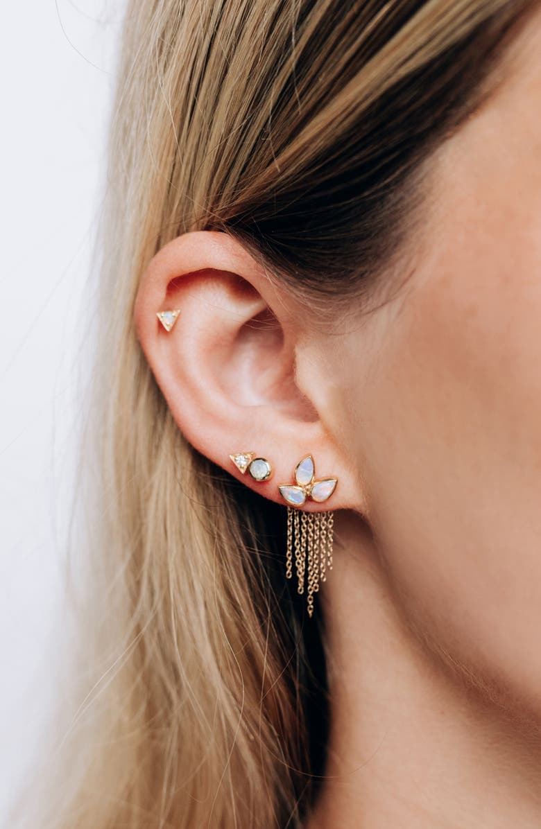 Anzie Bouquet Fleur de Lis Stud Earrings, Alternate, color, Australian Opal