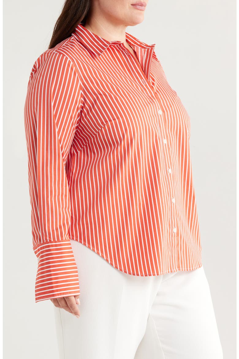 Henning x US Madison Poplin Button-Up Shirt, Alternate, color, RED/ WHITE STRIPE