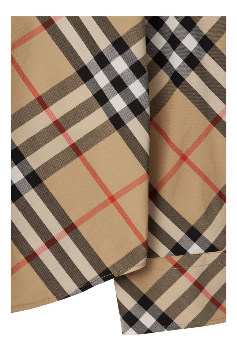 Check Cotton Poplin Shirt, Alternate, color, Sand