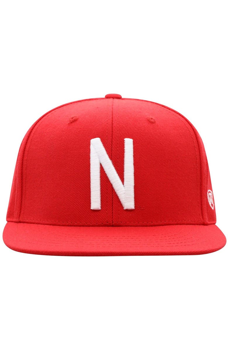 TOP OF THE WORLD Men's Top of the World Scarlet Nebraska Huskers Team Color Fitted Hat, Alternate, color, Scarlet