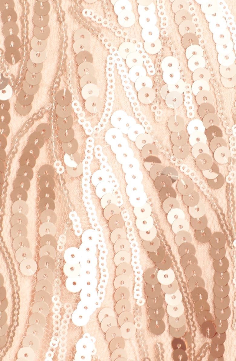 Donna Morgan 'Courtney' Spaghetti Strap Sequin Blouson Gown, Alternate, color, 