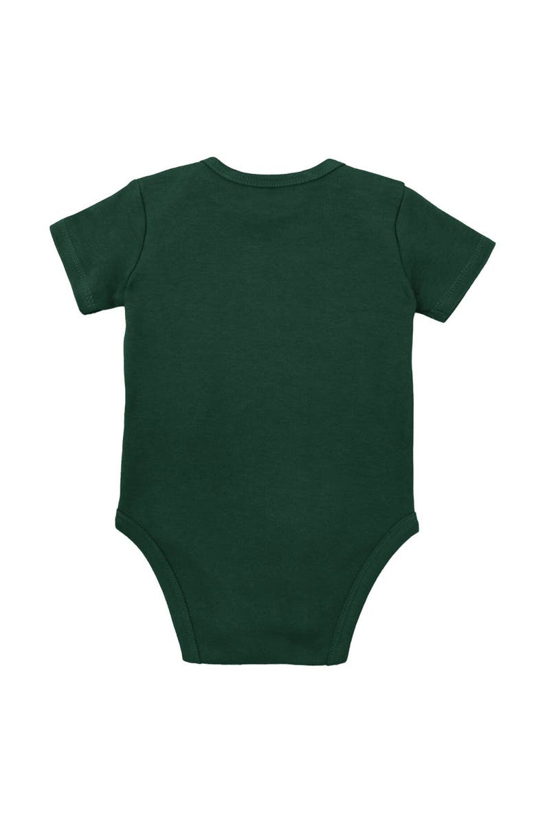 Mitchell & Ness Infant Mitchell & Ness Green/Heather Gray Michigan State Spartans 3-Pack Bodysuit, Bib and Bootie Set, Alternate, color, Green