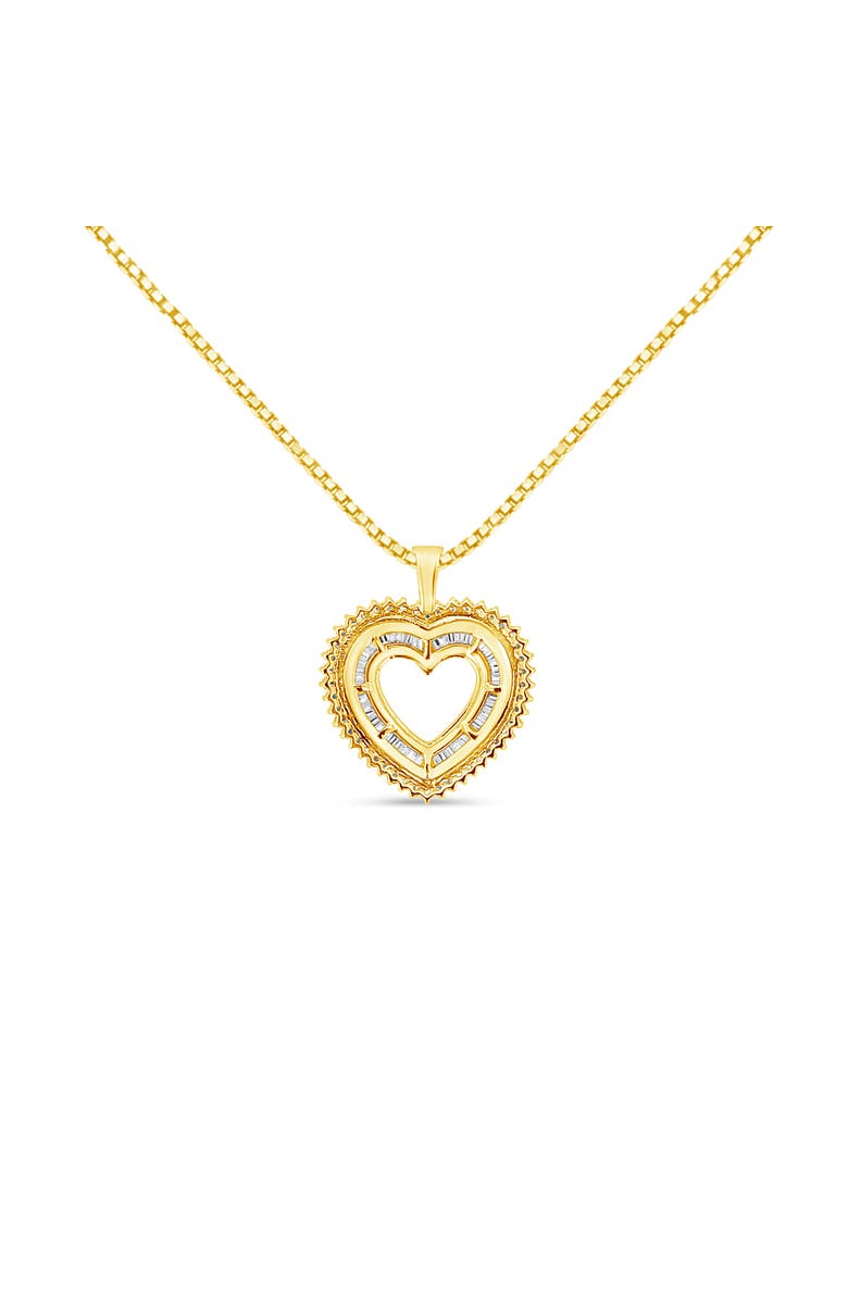 Haus of Brilliance 14K Yellow Gold Plated Silver 1.0 Cttw Diamond Composite Hearth Pendant Necklace, Alternate, color, Yellow