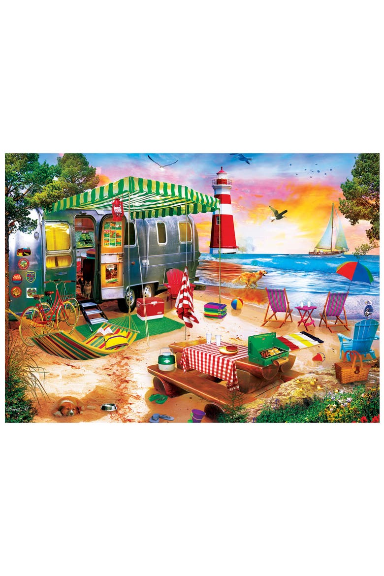Oceanside Camping 1000 Piece Puzzle, Alternate, color, Multicolor