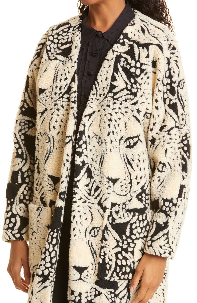 FARM Rio Midnight Leopard Fleece Jacket, Alternate, color, 