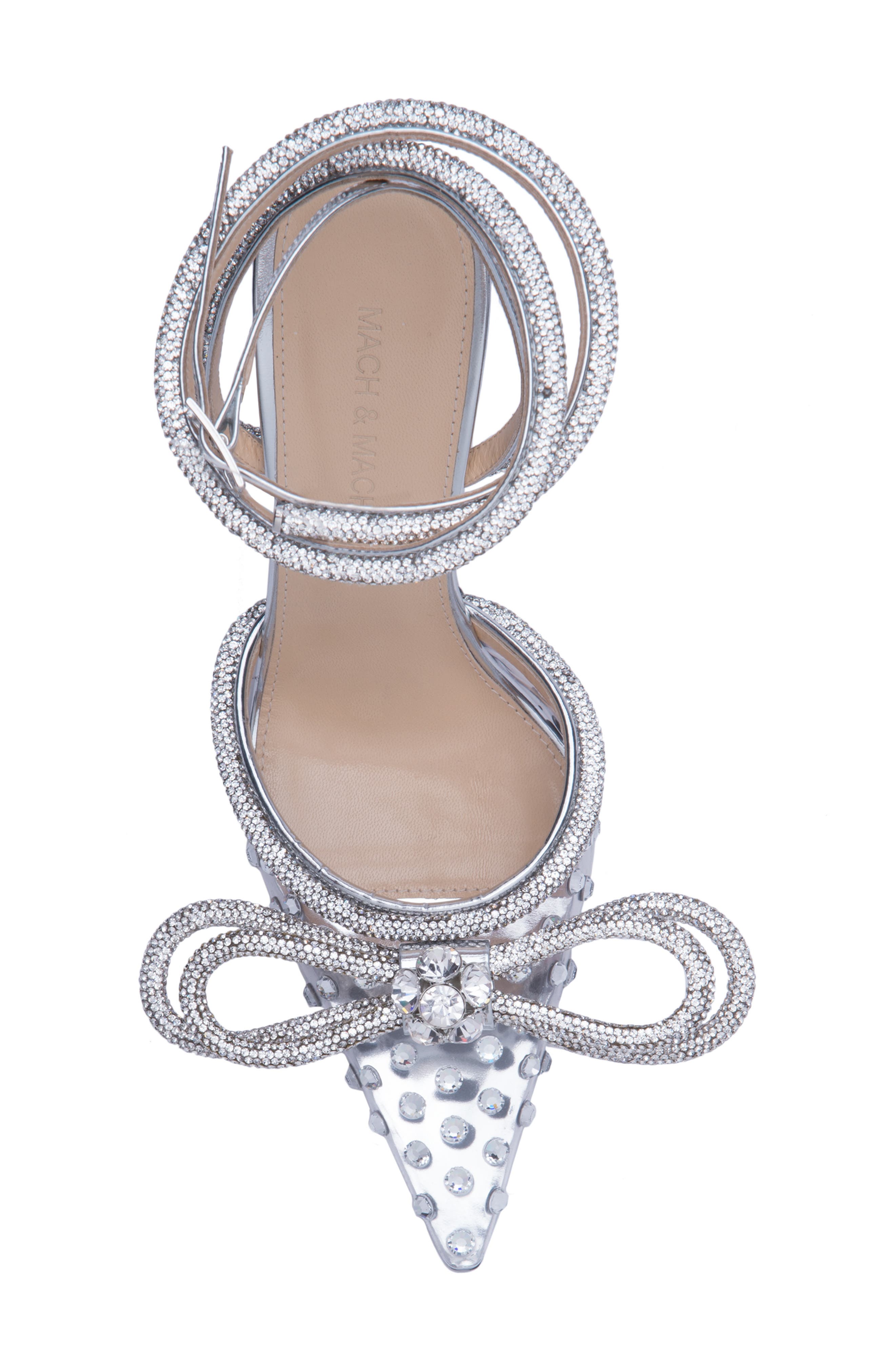 Mach & Mach Double Crystal Bow Pointed Toe Pump, Alternate, color, 