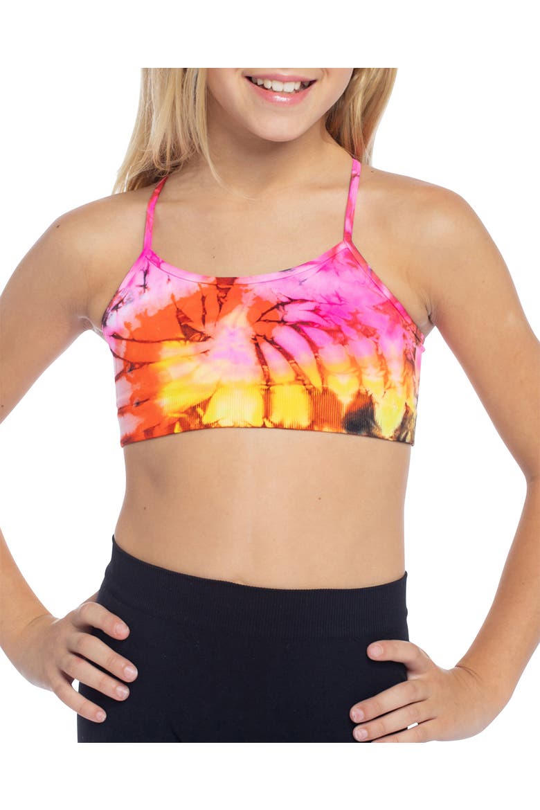 Swirl tie dye bra cami -Little Kids, Main, color, Tie Dye (Pink Orange Yellow)