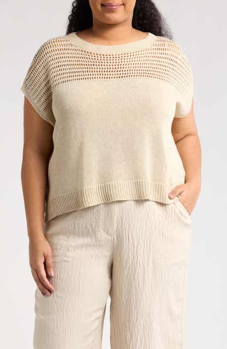 MAX STUDIO Open Weave Dolman Sweater