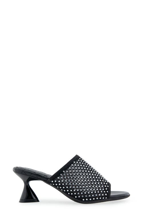 Shop Aerosoles Jamila Slide Sandal In Black/crystals Mesh Fabric