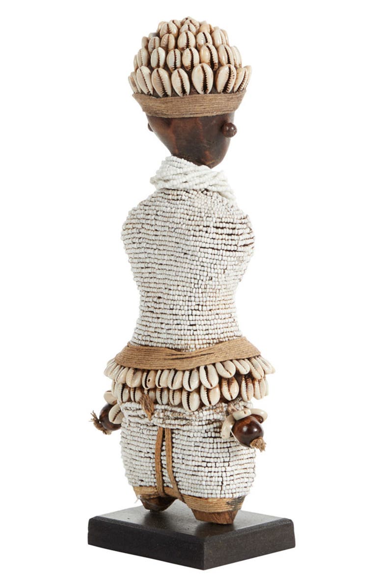 WILLOW ROW Small Handcrafted Cowrie Shell & Green Bead Woman Doll, Alternate, color, 