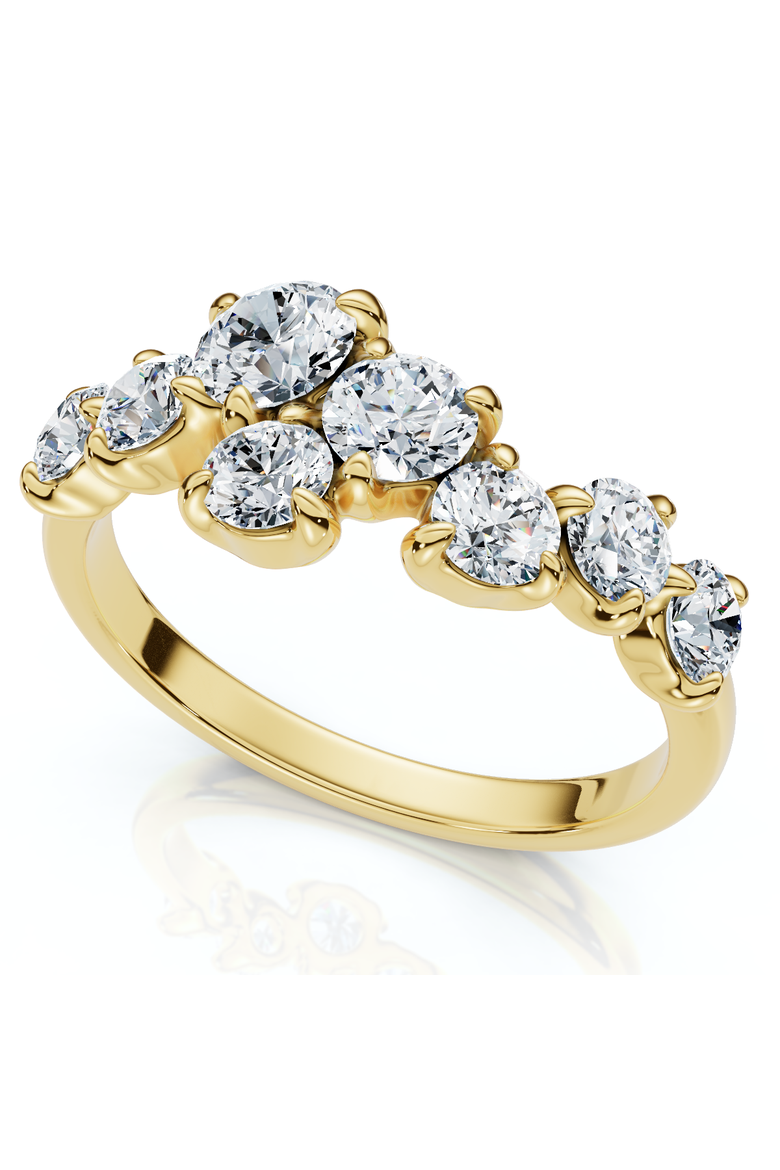 1.00Ct Diamond Constellation Wedding Anniversary Ring 14k Gold or Pt Lab Grown, Main, color, 14k Yellow Gold