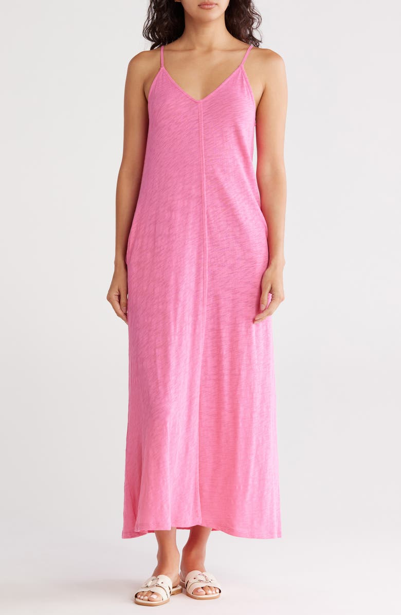ATM Anthony Thomas Melillo Slub Jersey Maxi Slipdress, Main, color, Rose/Pink