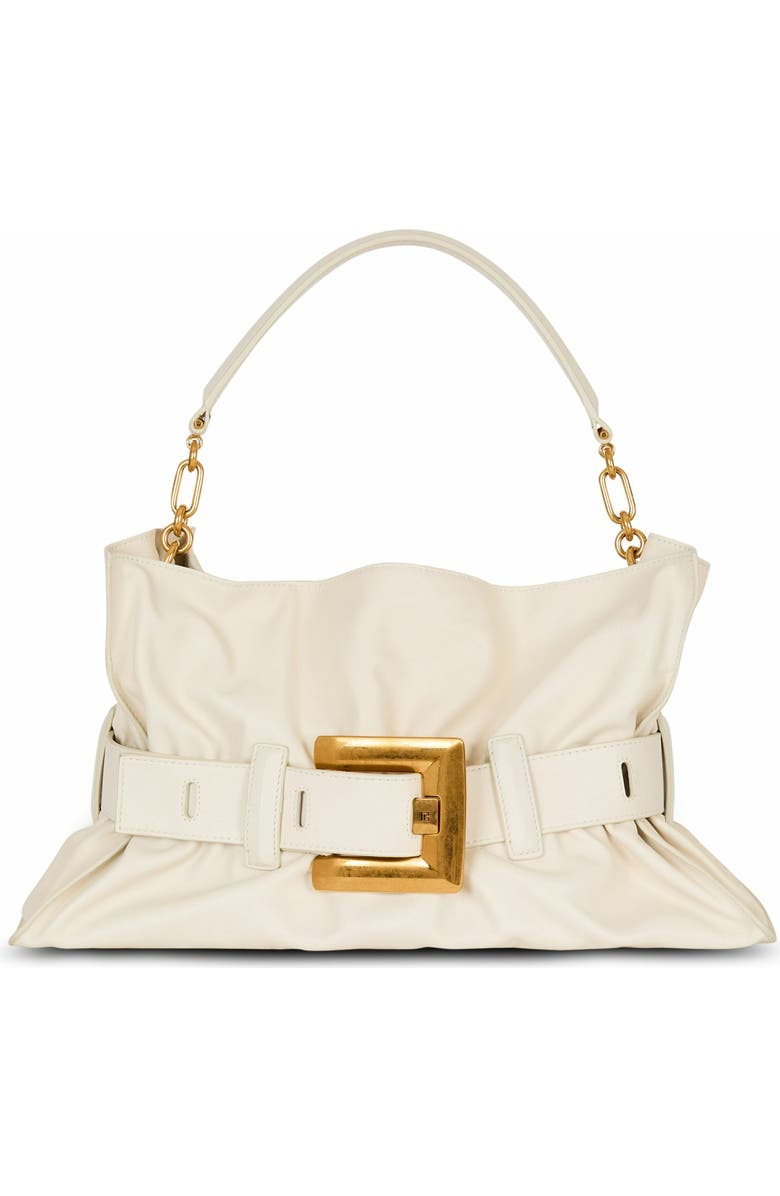 Balmain Medium Anthem Shoulder Bag In Leather, Main, color, White