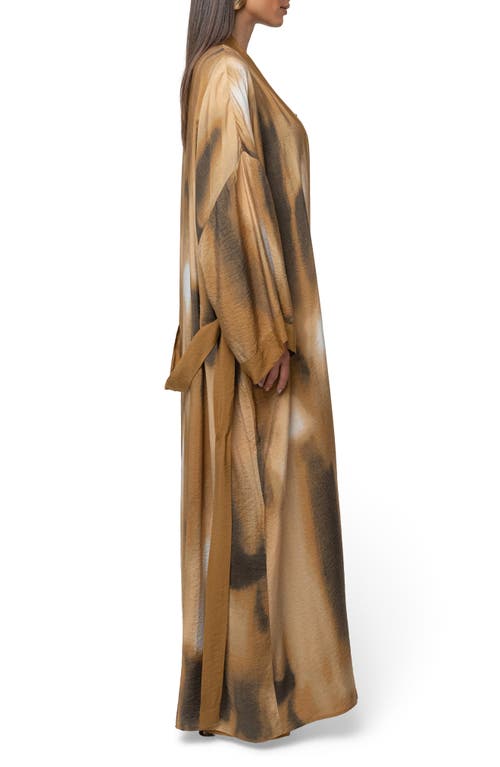Jluxlabel Desert Oasis Abstract Print Duster In Brown