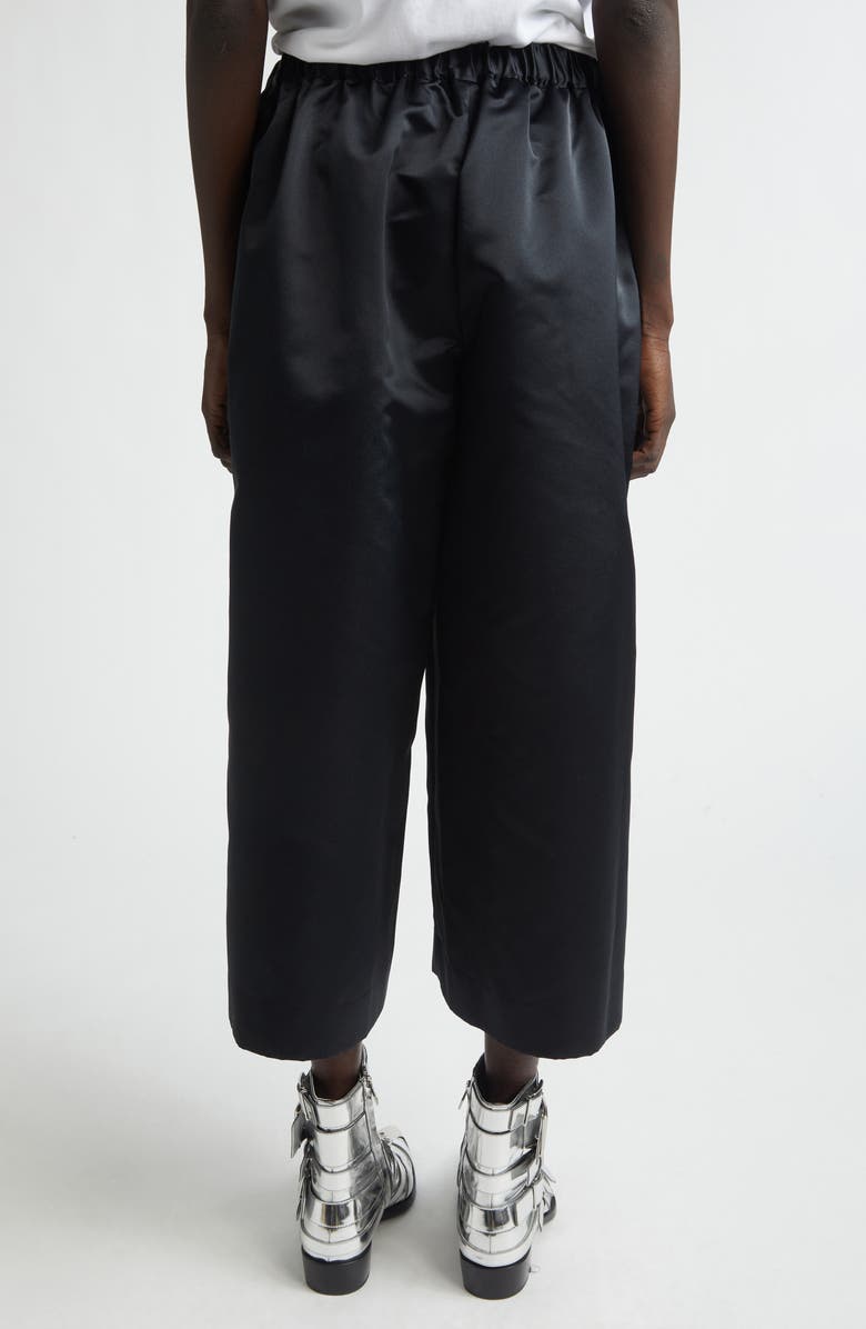 Comme des Garçons Crop Satin Wide Leg Pants, Alternate, color, Black