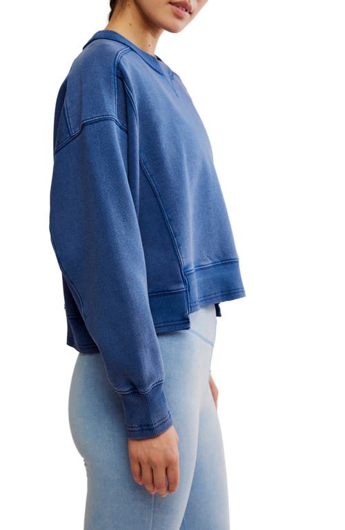 Free People Fp Movement Intercept Cotton Blend Sweatshirt In Blue