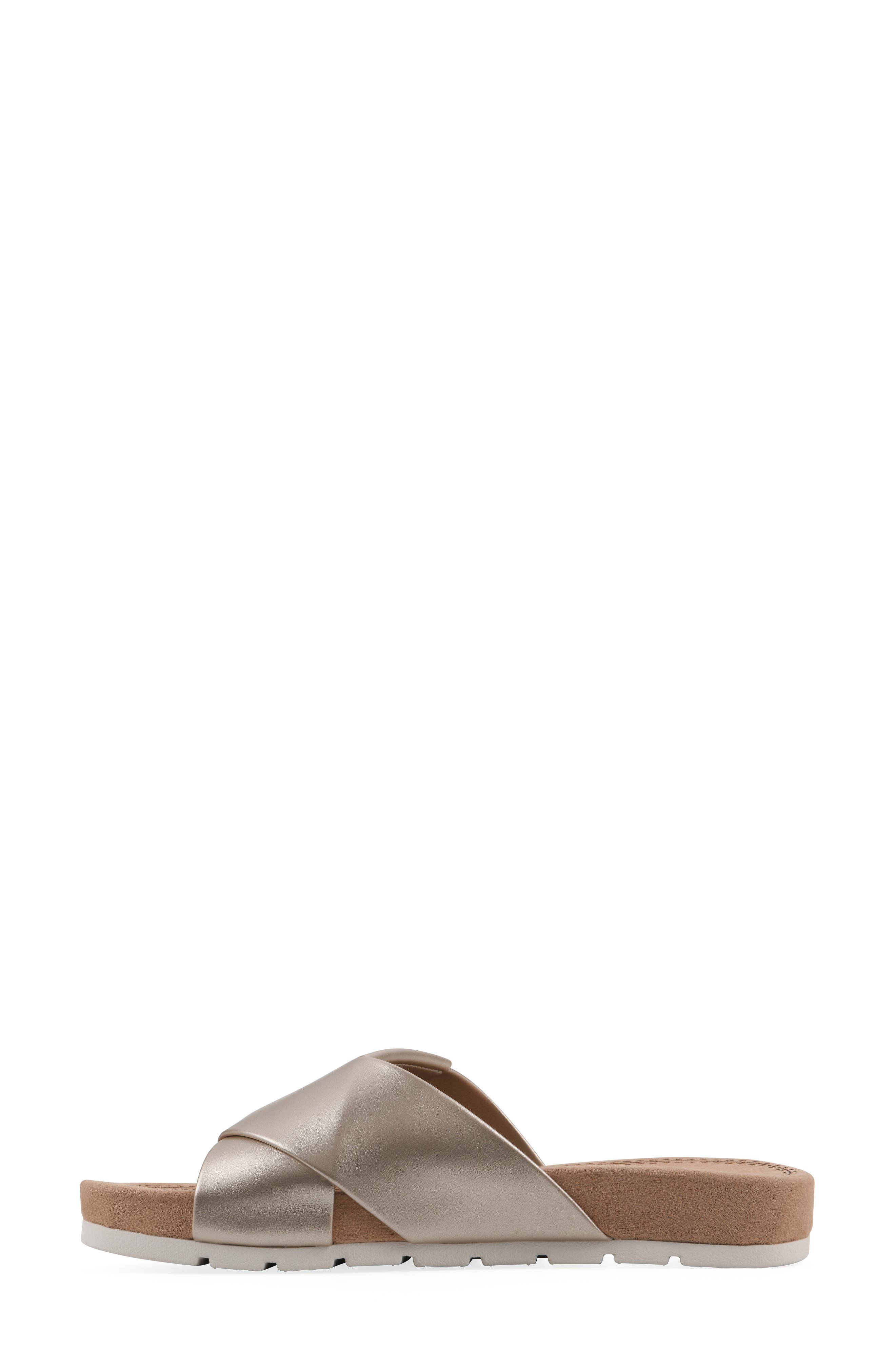Tincie Slide Sandal, Alternate, color, PALE GOLD METALLIC SMOOTH