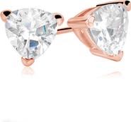 SUZY LEVIAN Sterling Silver Trillion Shape CZ Stud Earrings