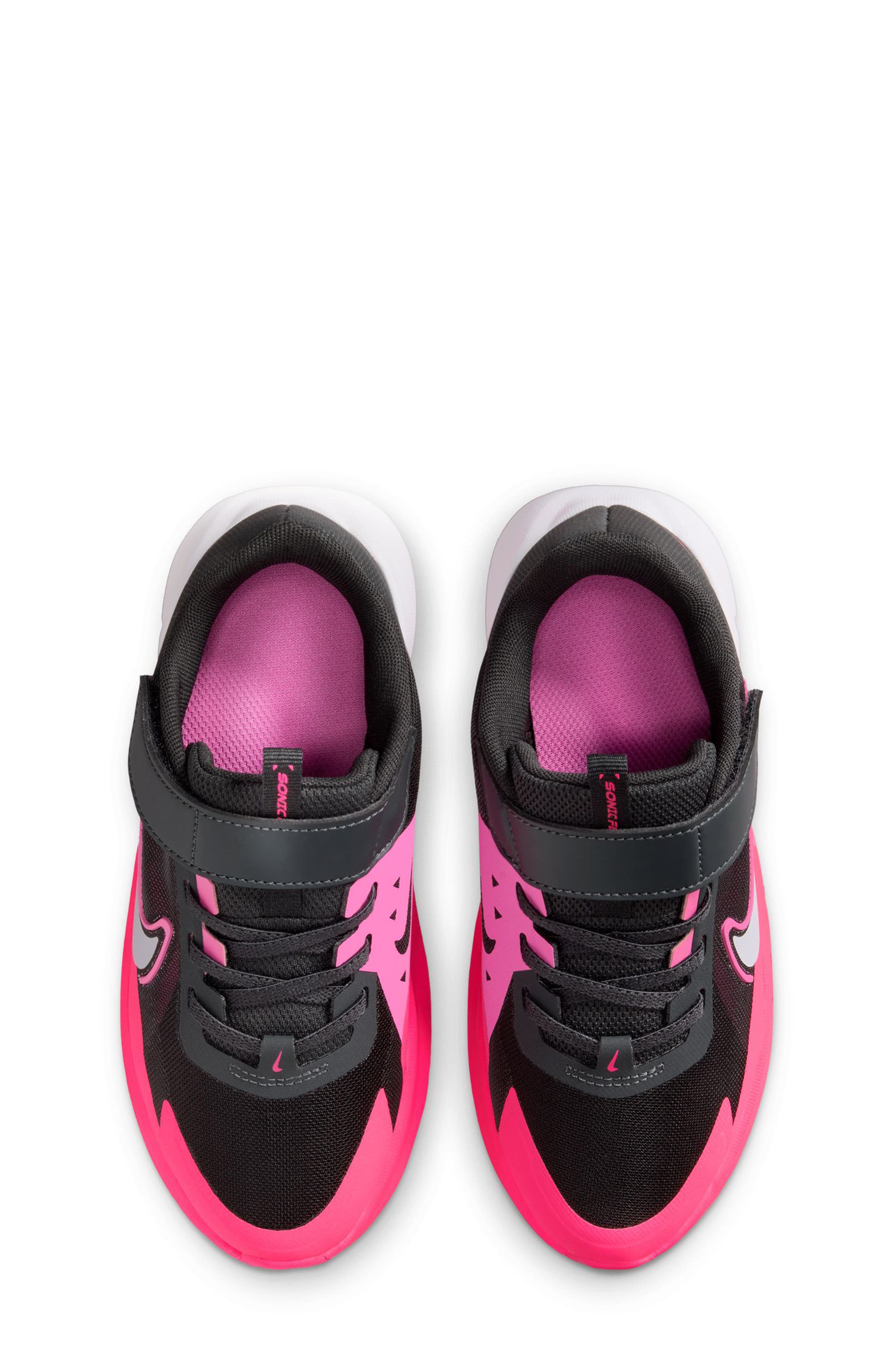 Nike Kids
 Sonic Fly Running Shoe, Alternate, color, Off Noir/ Crimson/ Pink