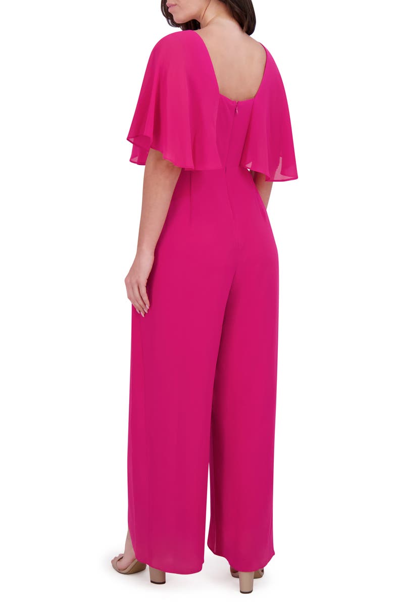 Kensie Plyr Wide Leg Jumpsuit, Alternate, color, Raspberry