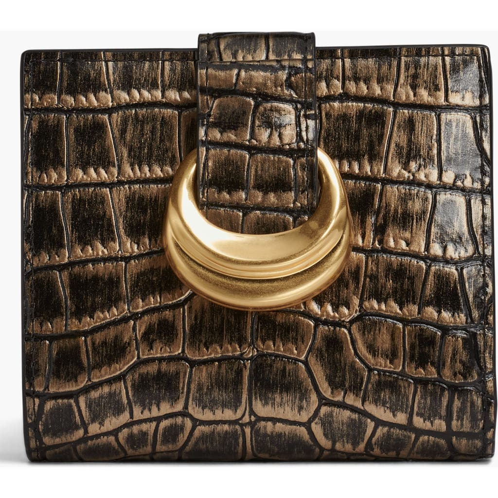 Donna Karan New York Valley Stream Metallic Croco Small Wallet In Multi