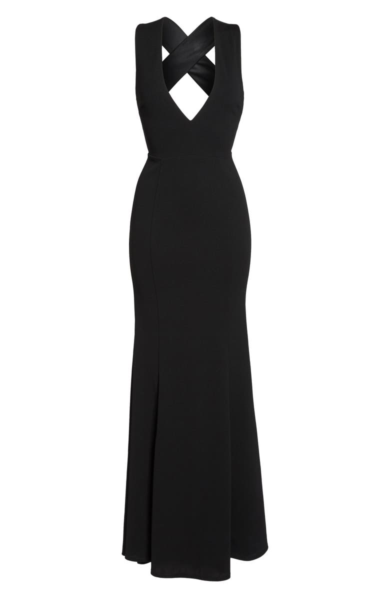 Lulus Heaven & Earth Plunge Neck Gown, Alternate, color, 