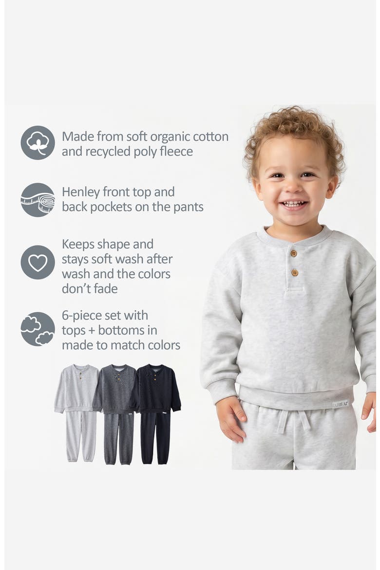 Kids' Jerry Henley Fleece Sweatsuit, Alternate, color, STONE