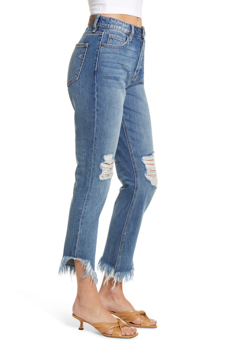 HIDDEN JEANS High Waist Fray Hem Ankle Mom Jeans, Alternate, color,