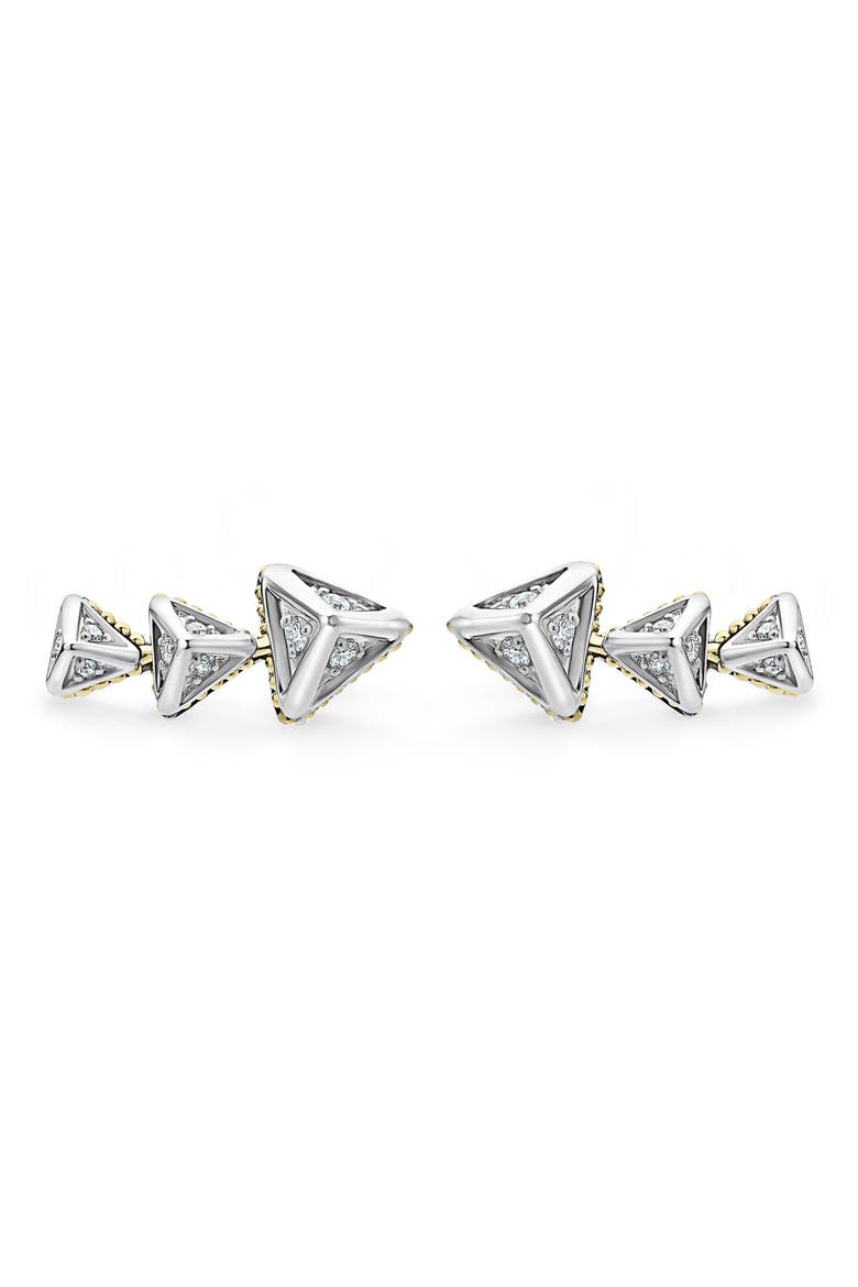 Graduated Diamond Pyramid Ear Crawlers, Main, color, DIAMOND