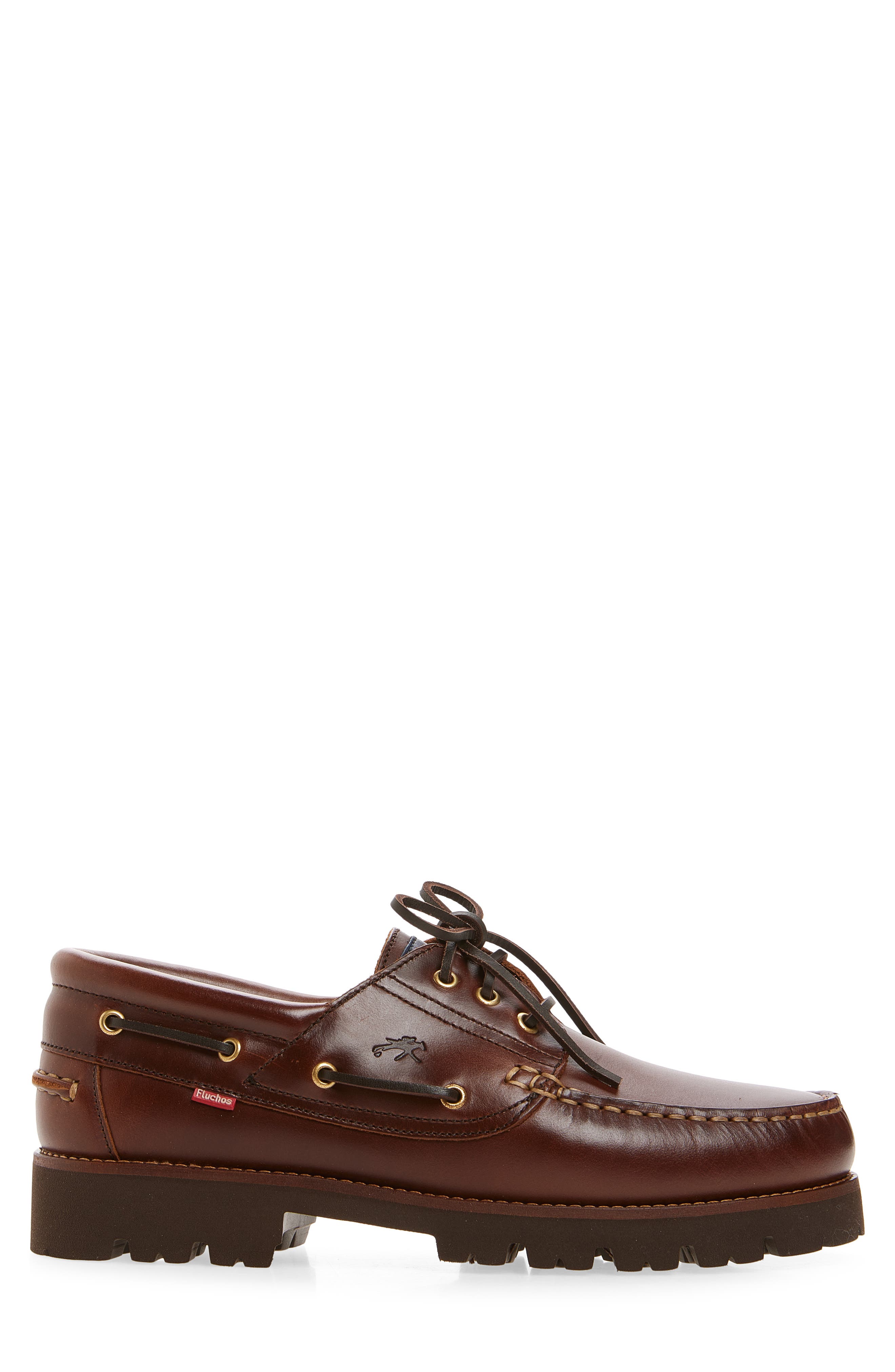 Fluchos Richfield Lug Sole Boat Shoe, Alternate, color, Chestnut
