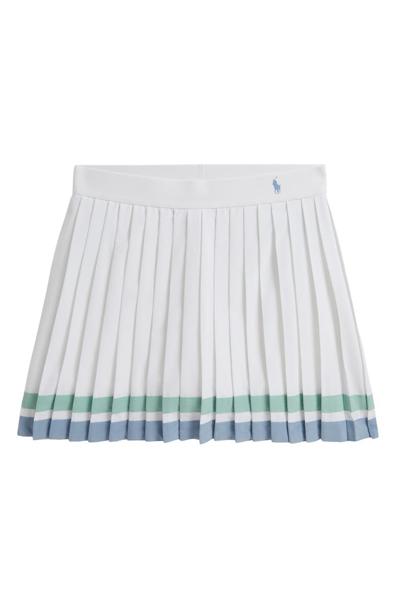 Polo Ralph Lauren Kids' Stripe Detail Pleated Skort, Main, color, White