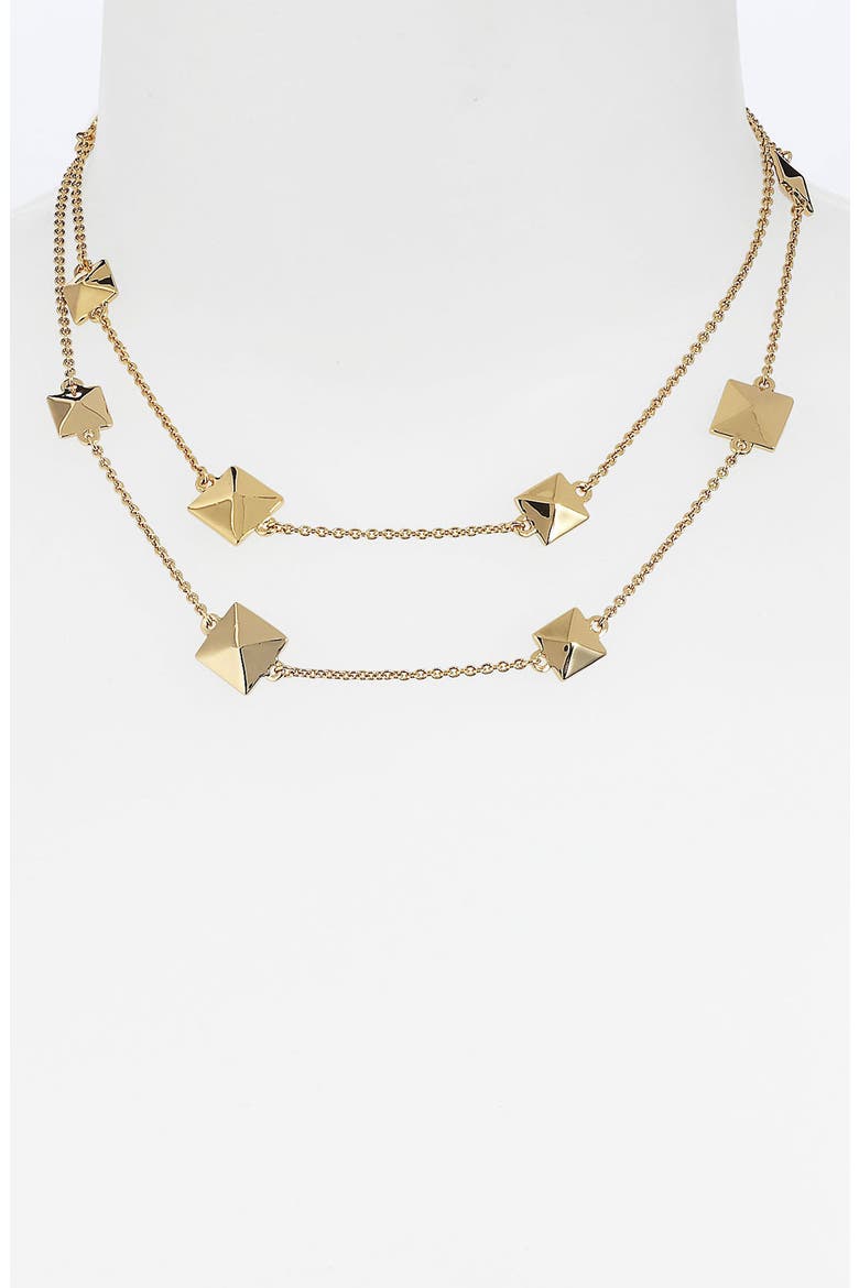 'locked in' long pyramid necklace, Alternate, color, GOLD