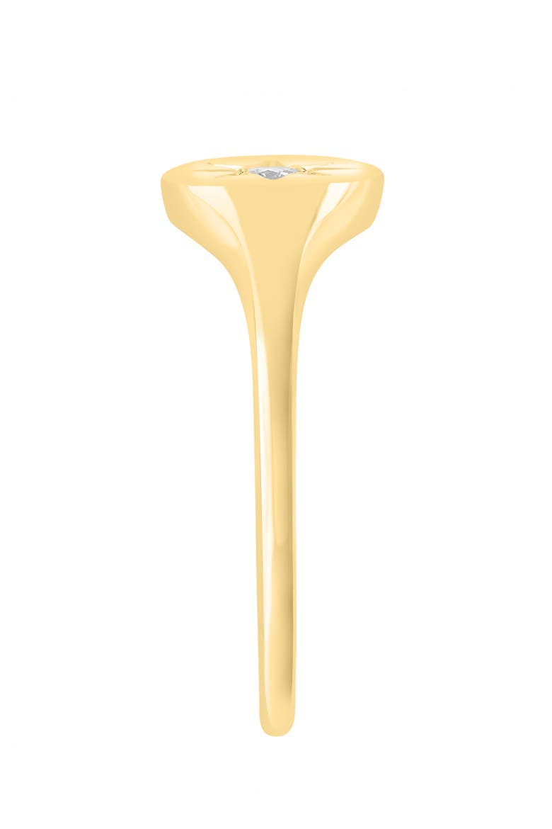 Diamond Starburst Signet Ring in Yellow Gold, Alternate, color, Hematite and FW Blush Pearl