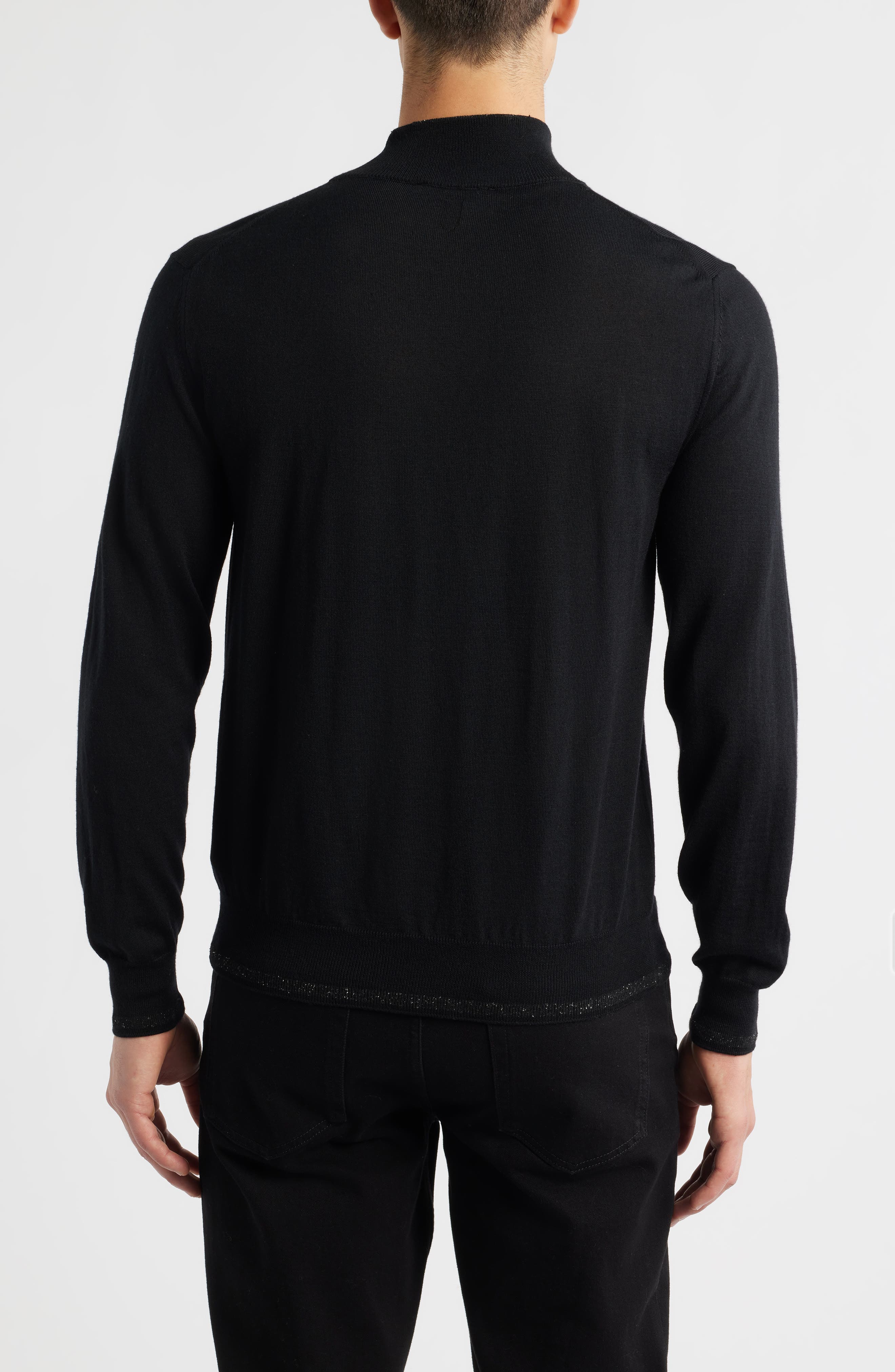 Mock Neck Wool & Silk Blend Sweater - image 2