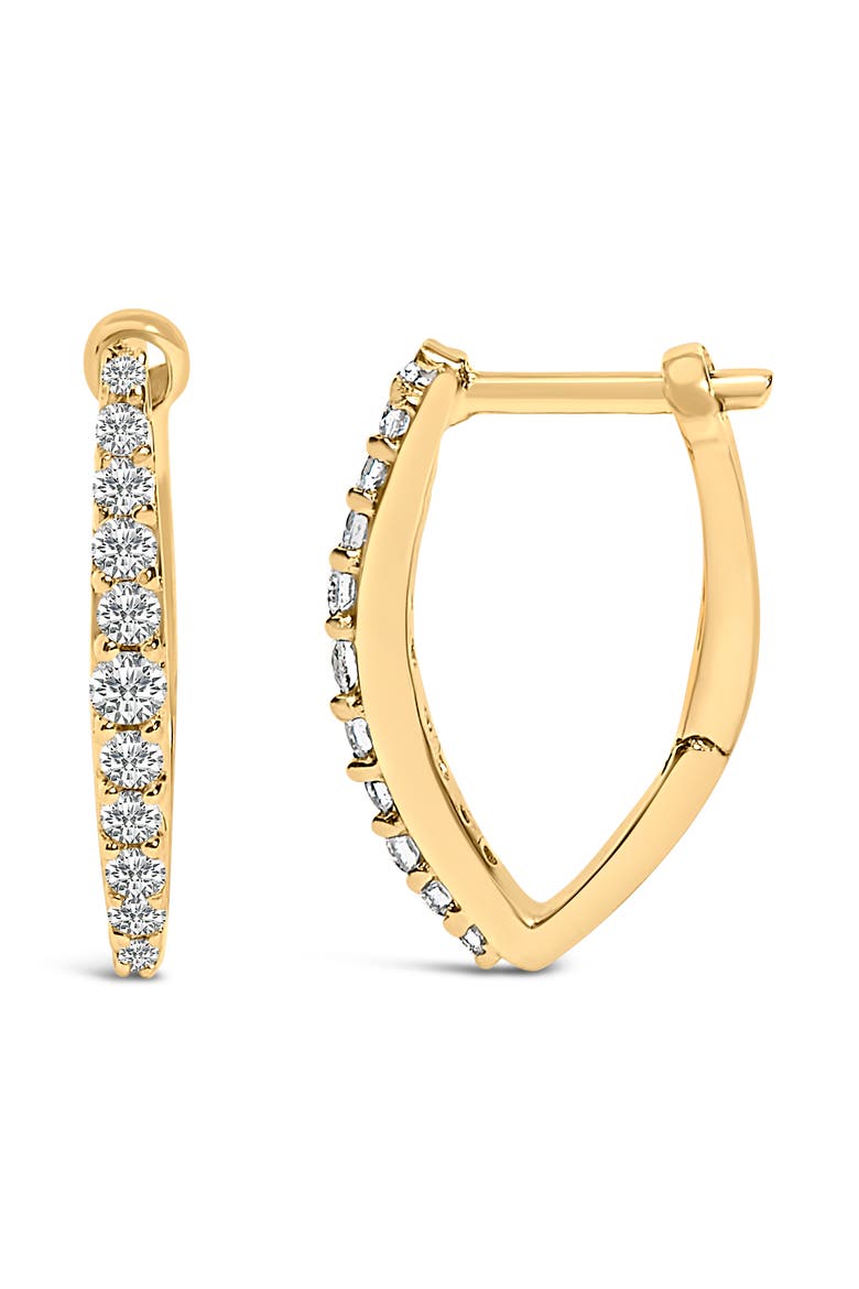 10K Gold 1/4 Cttw Lab Grown Diamond Heart Shaped Huggy Hoop Earrings, Alternate, color, Yellow