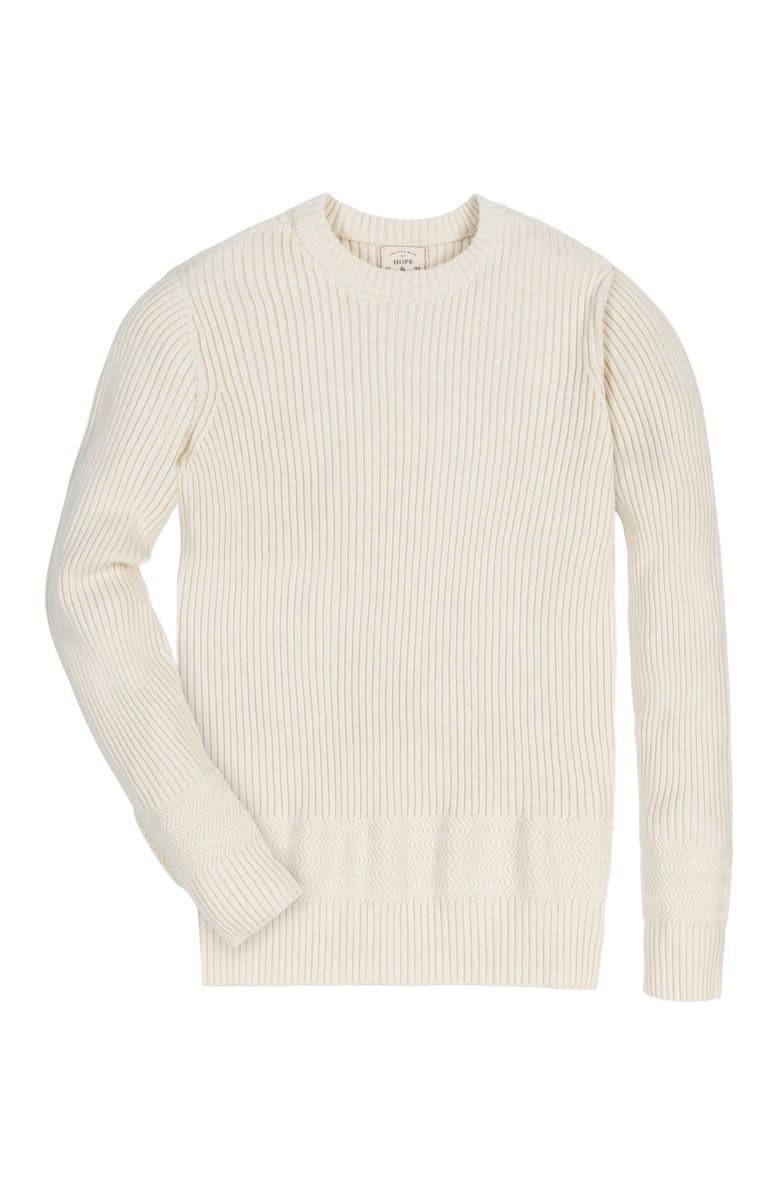 Hope & Henry Men's Organic Herringbone Detail Crew Neck Sweater, Alternate, color, 
