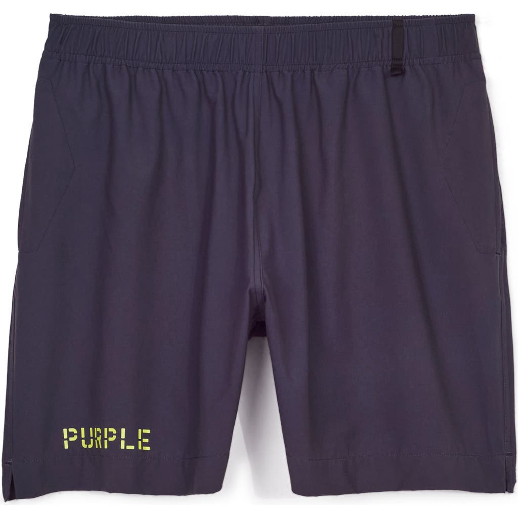 Purple Brand Print All Round Swim Trunks In Blue