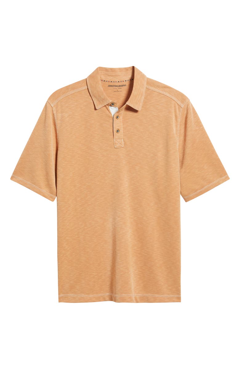 Johnston & Murphy Vintage Slub Polo, Alternate, color, Ginger