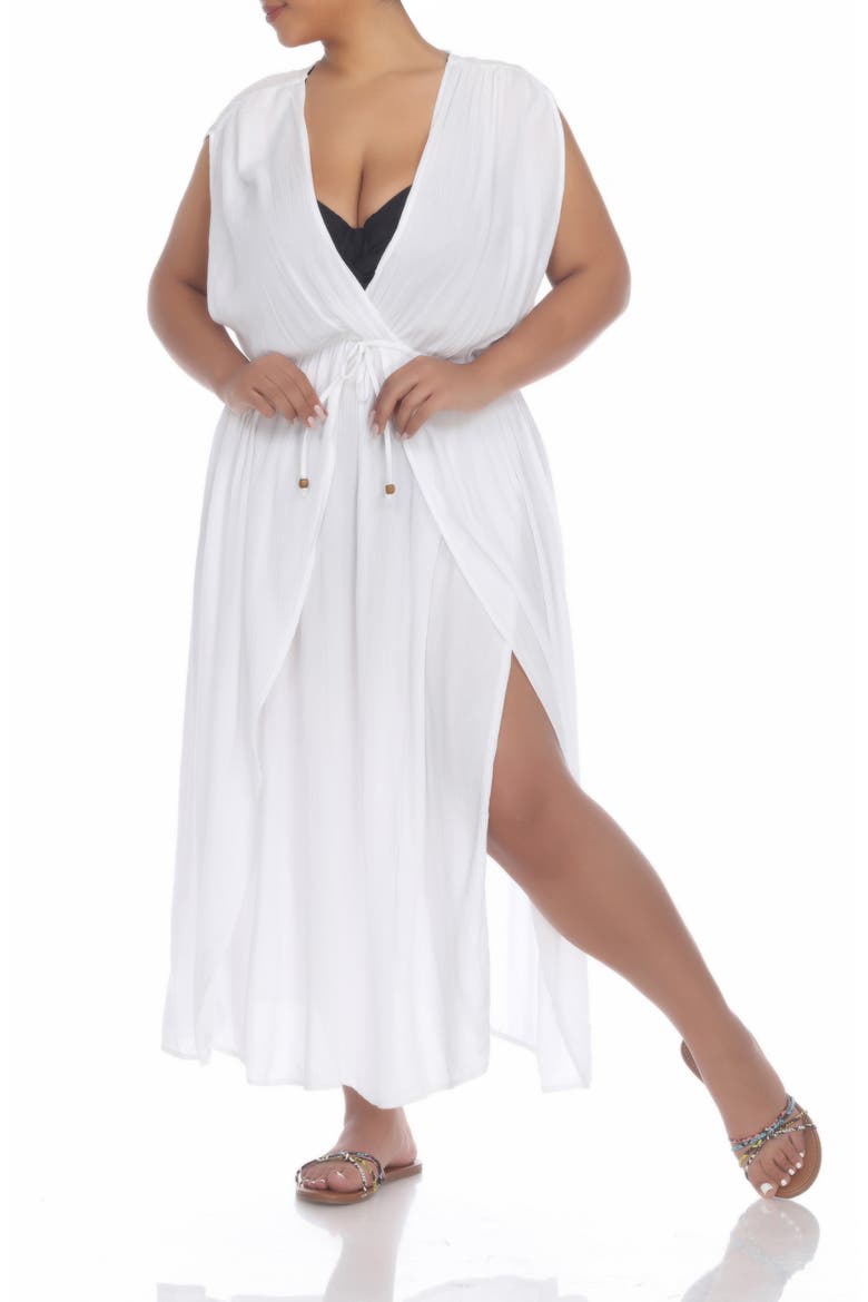 Maxi Cover Up Dress, Alternate, color, WHITE
