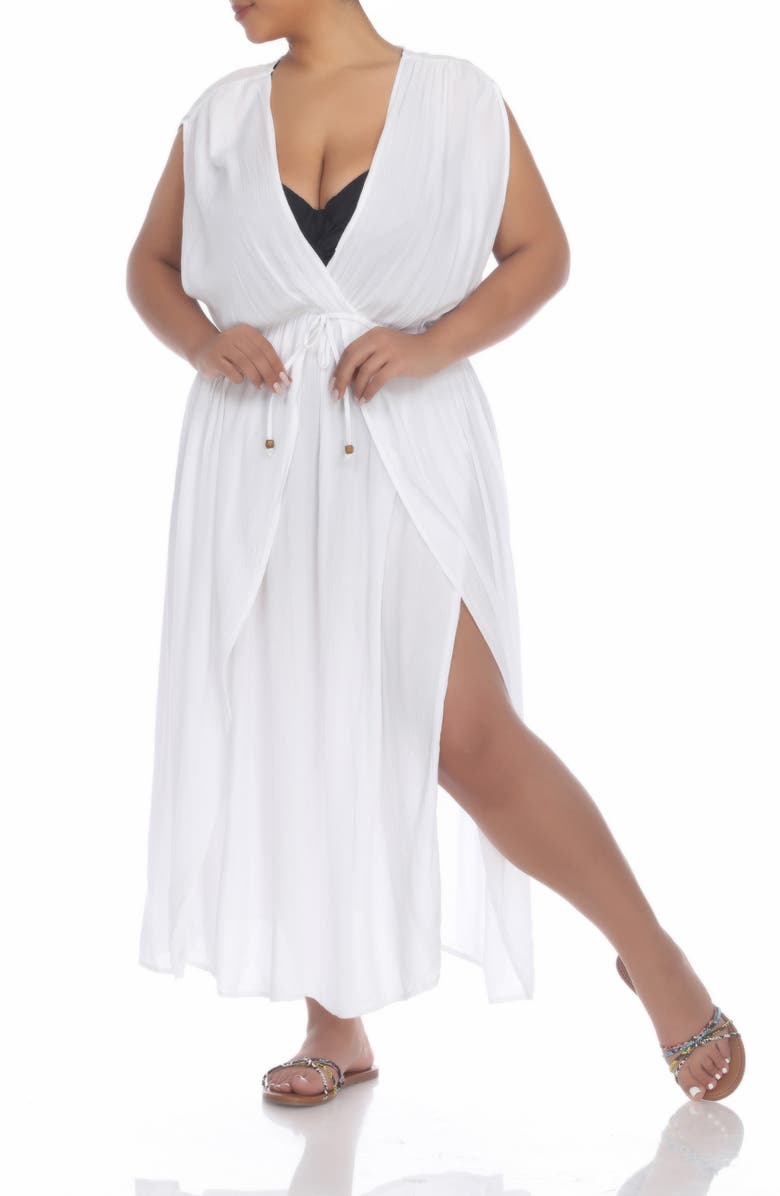 BOHO ME Maxi Cover Up Dress, Alternate, color, White