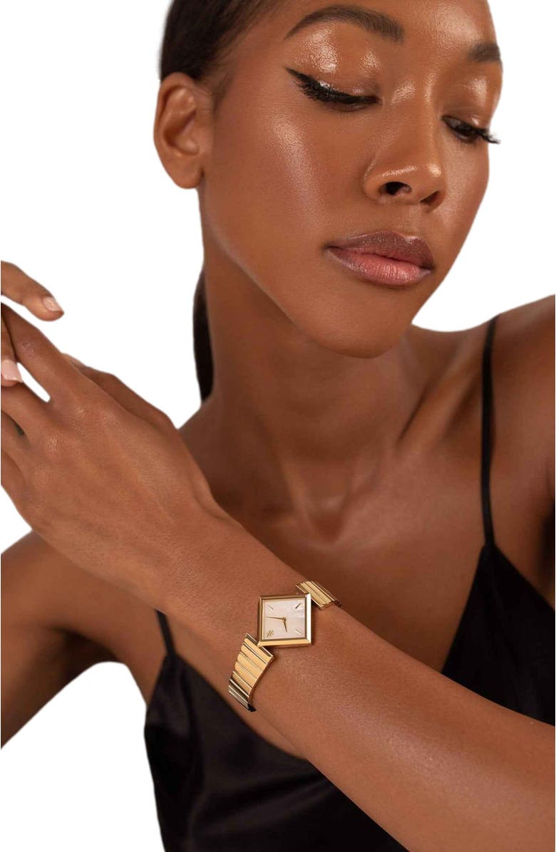 VANNA Luna Watch, Alternate, color, White Pearl-Gold