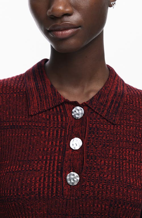 Desigual Marti Long Sleeve Minidress In Burgundy