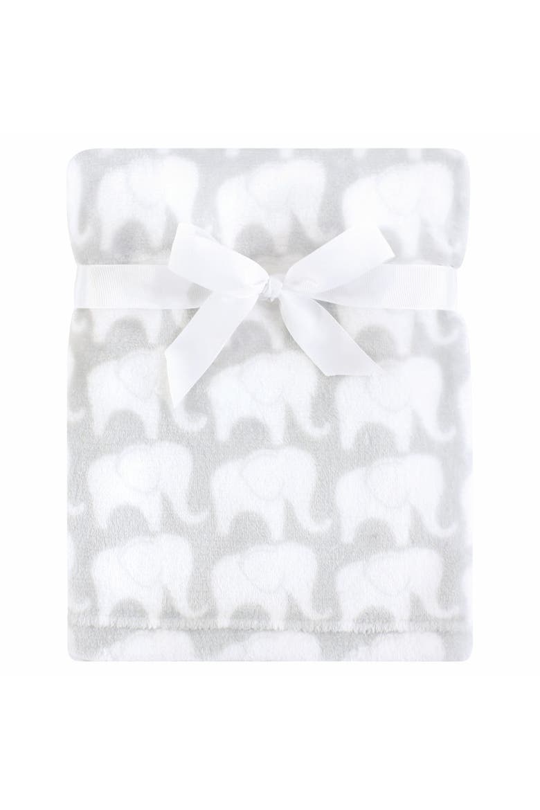 Luxurious Unisex Comfort Blanket with Silky Plush and Coral Fleece Textures, Main, color, Gray Elephant