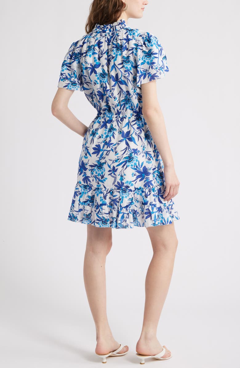 Caslon<sup>®</sup> Floral Tiered Dress, Alternate, color, Ivory- Blue Willoughby Floral