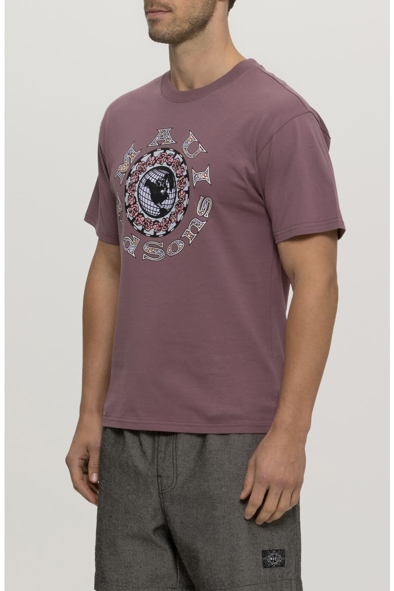 Globe Graphic T-Shirt, Alternate, color, MAUVE