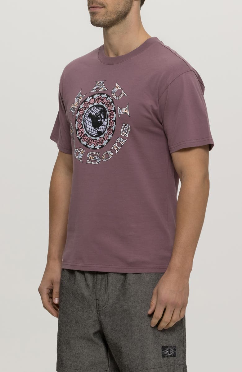 Maui & Sons Globe Graphic T-Shirt, Alternate, color, Mauve