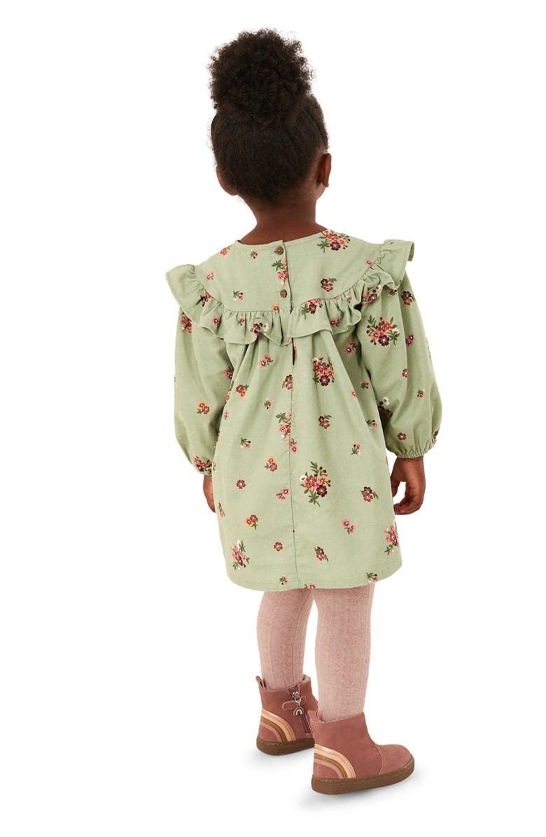 NEXT Kids' Ditsy Floral Long Sleeve Ruffle Corduroy Dress, Alternate, color,