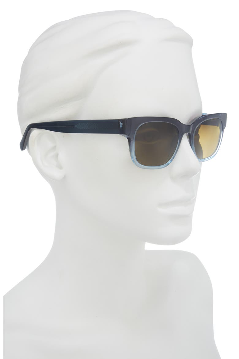 Numero Uno 49mm Rectangular Polarized Sunglasses, Alternate, color, MIDNIGHT BLUE / CLOUD / BROWN