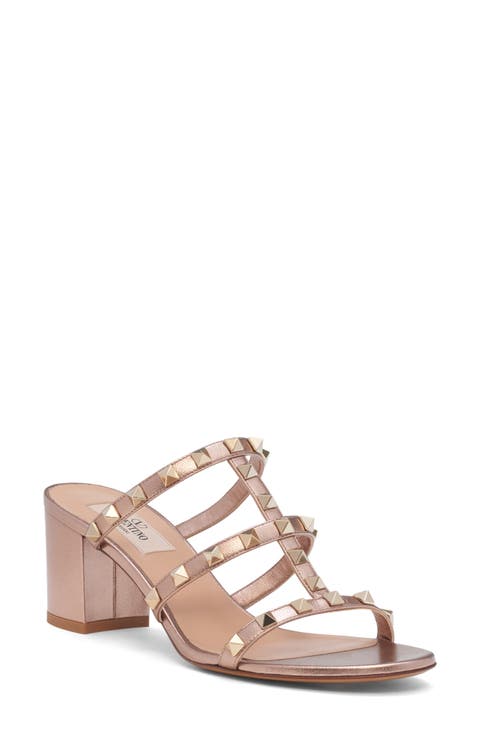 Rockstud Metallic Slide Sandal Women)